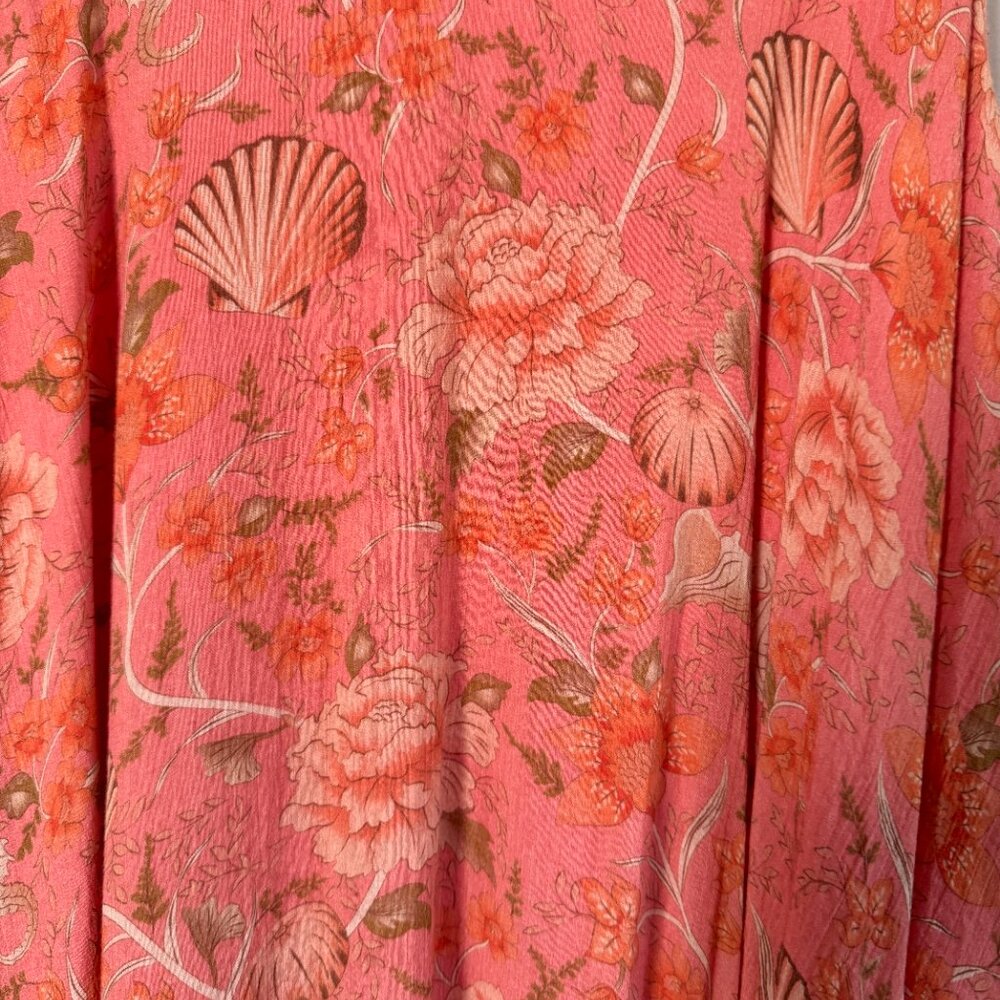 Spell & The Gypsy Seashell Strappy Midi Dress Coral - Size Small - Picture 8 of 16